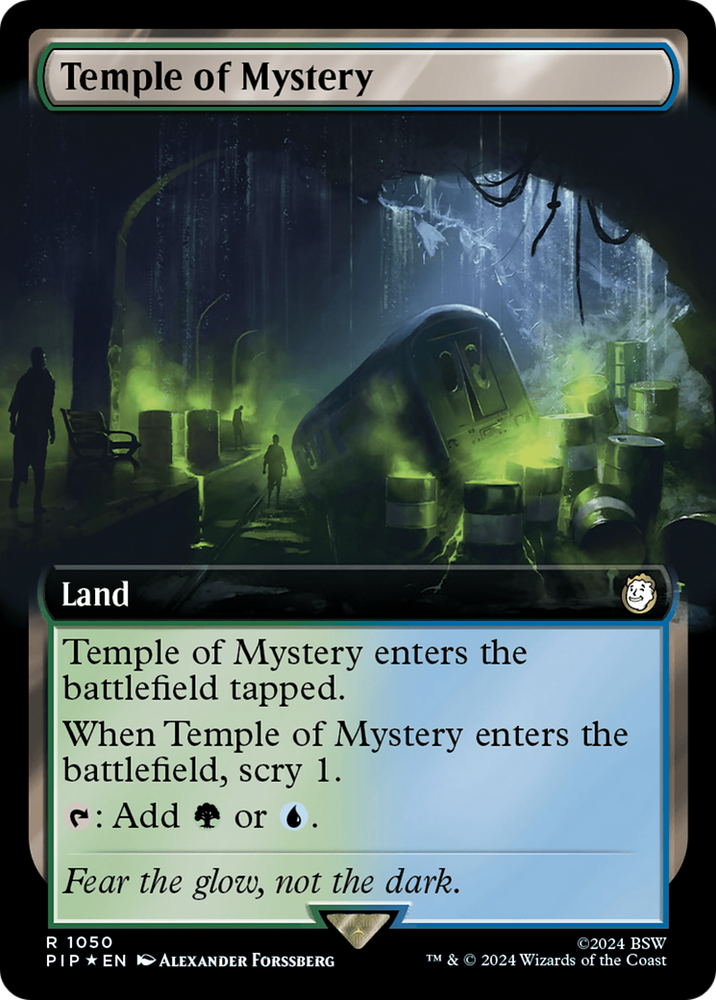 Temple of Mystery (Extended Art) (Surge Foil) [Fallout] Magic: The Gathering