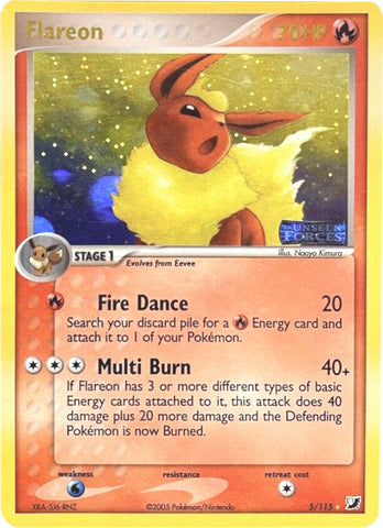 Flareon (5/115) (Stamped) [EX: Unseen Forces] Pokémon