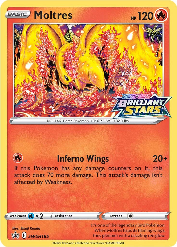 Moltres (SWSH185) (Prerelease Promo) [Sword & Shield: Black Star Promos] Pokémon