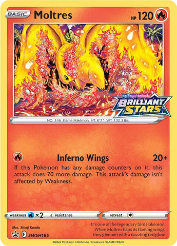 Moltres (SWSH185) (Prerelease Promo) [Sword & Shield: Black Star Promos] Pokémon