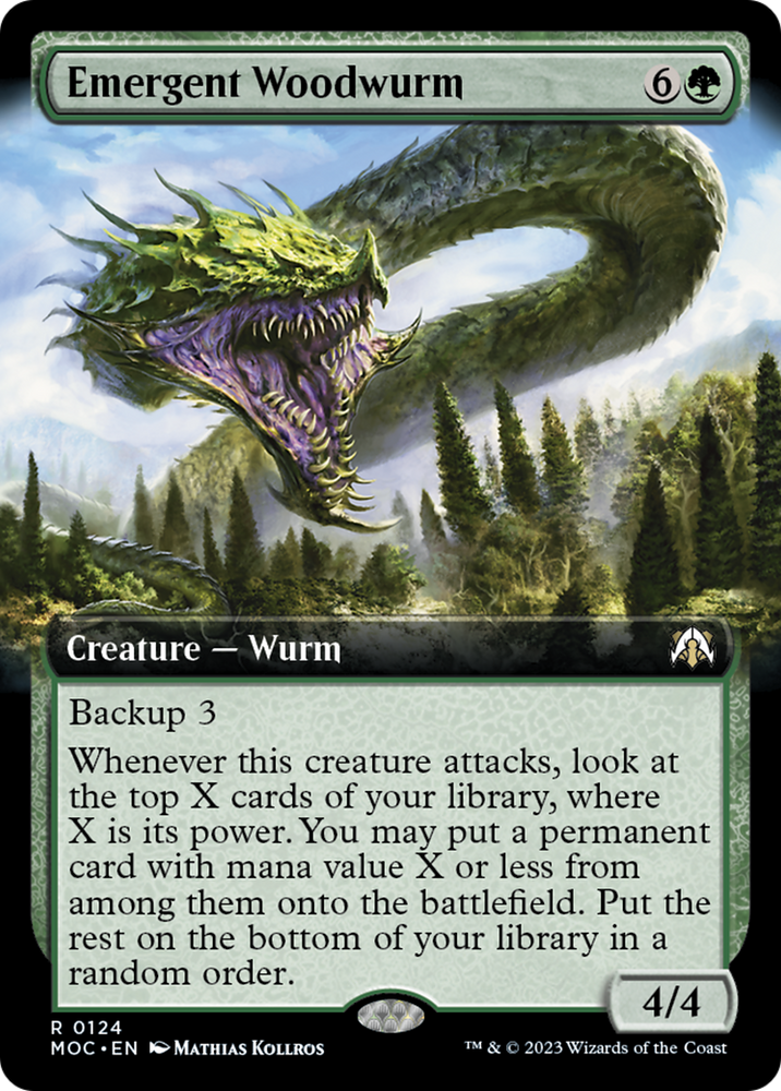 Emergent Woodwurm (Extended Art) [March of the Machine Commander] Magic: The Gathering