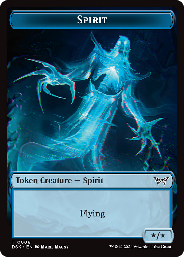 Spirit (0008) // Manifest Double-Sided Token [Duskmourn: House of Horror Tokens] Magic: The Gathering