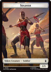 Goat // Soldier Double-Sided Token (Surge Foil) [Marvel Super Heroes Commander Tokens] Magic: The Gathering