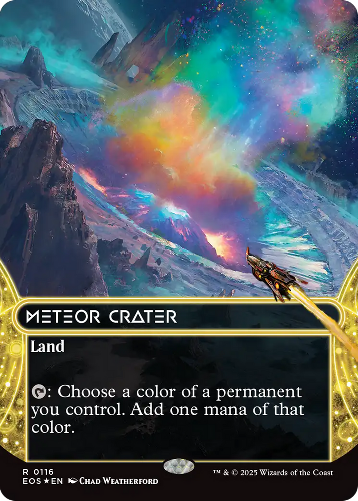 Meteor Crater (0116) (Borderless) (Galaxy Foil) [Edge of Eternities: Stellar Sights] Magic: The Gathering