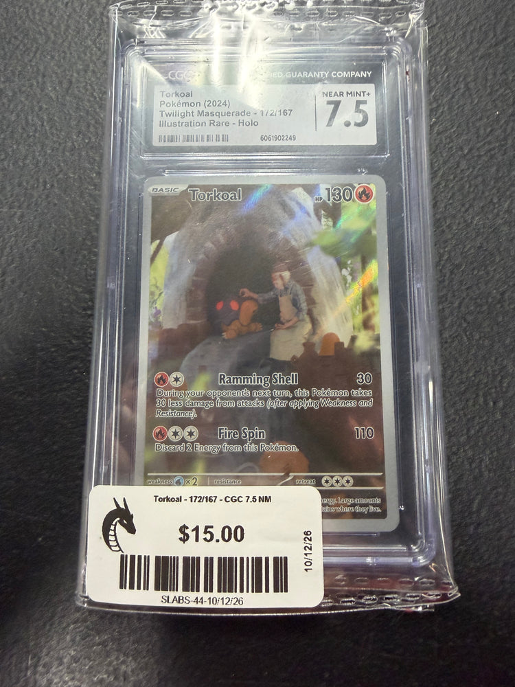 Torkoal - 172/167 - CGC 7.5 NM+ -  (Illustration Rare) Pokemon