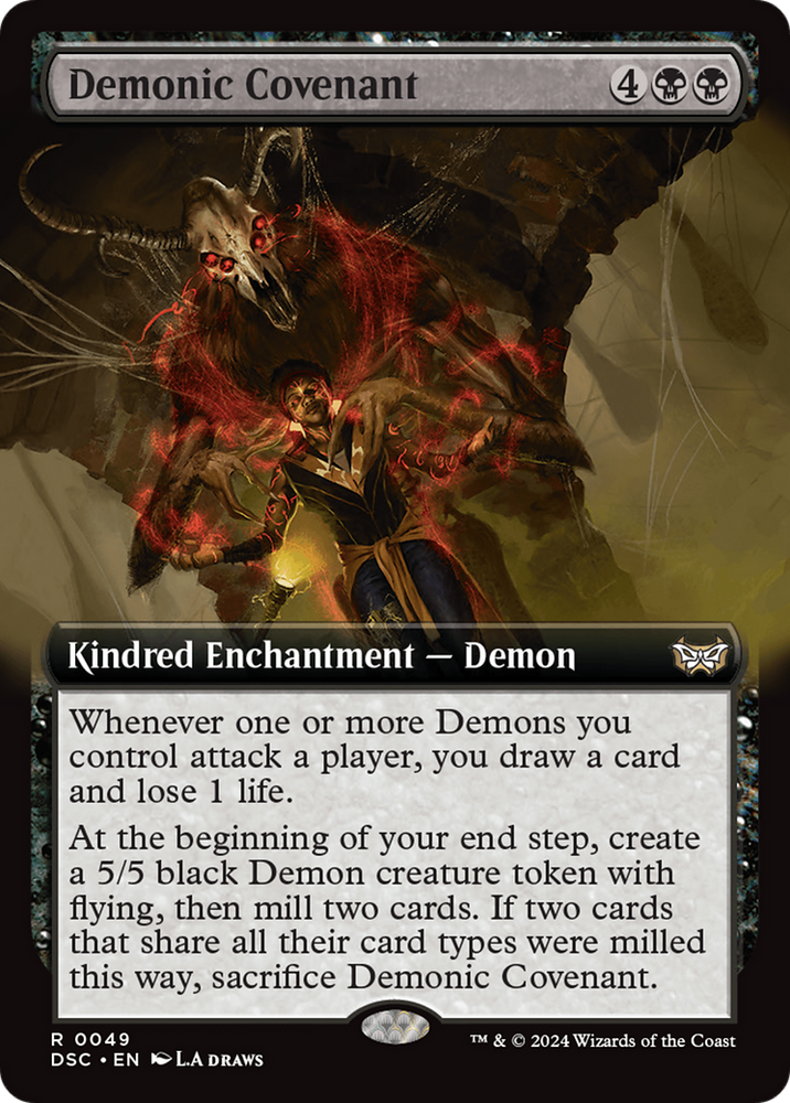 Demonic Covenant (Extended Art) [Duskmourn: House of Horror Commander] Magic: The Gathering