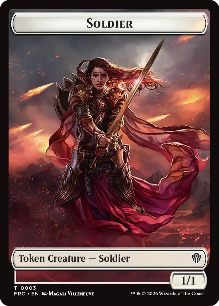 Soldier // Shark Double-Sided Token [Reality Fracture Commander Tokens] Magic: The Gathering