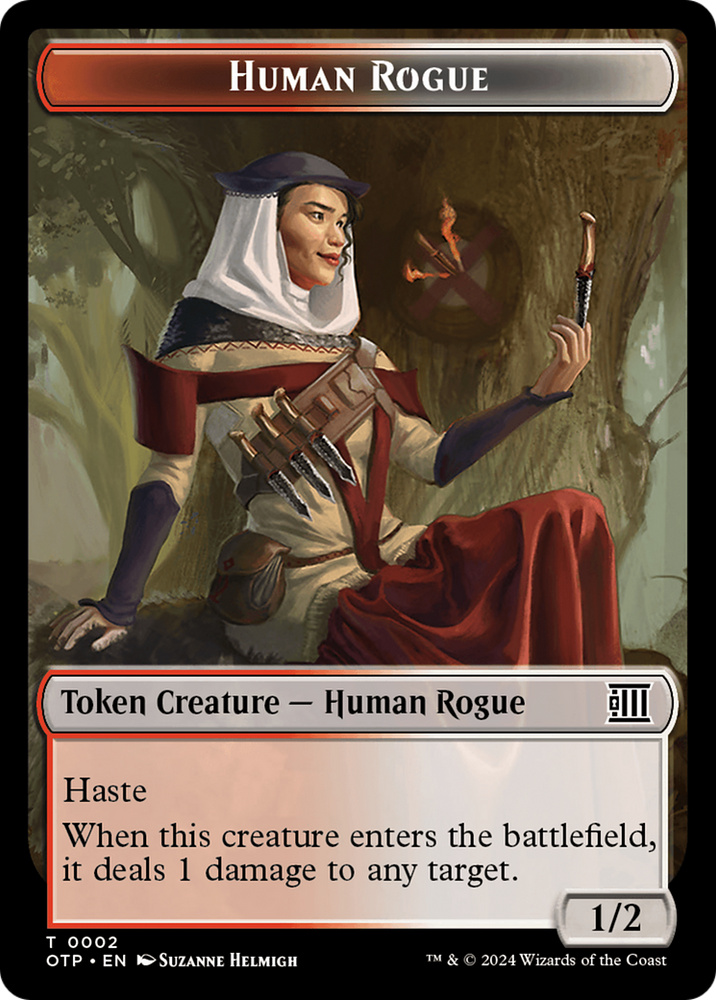 Human Rogue // Plot Double-Sided Token [Outlaws of Thunder Junction: Breaking News Tokens] Magic: The Gathering