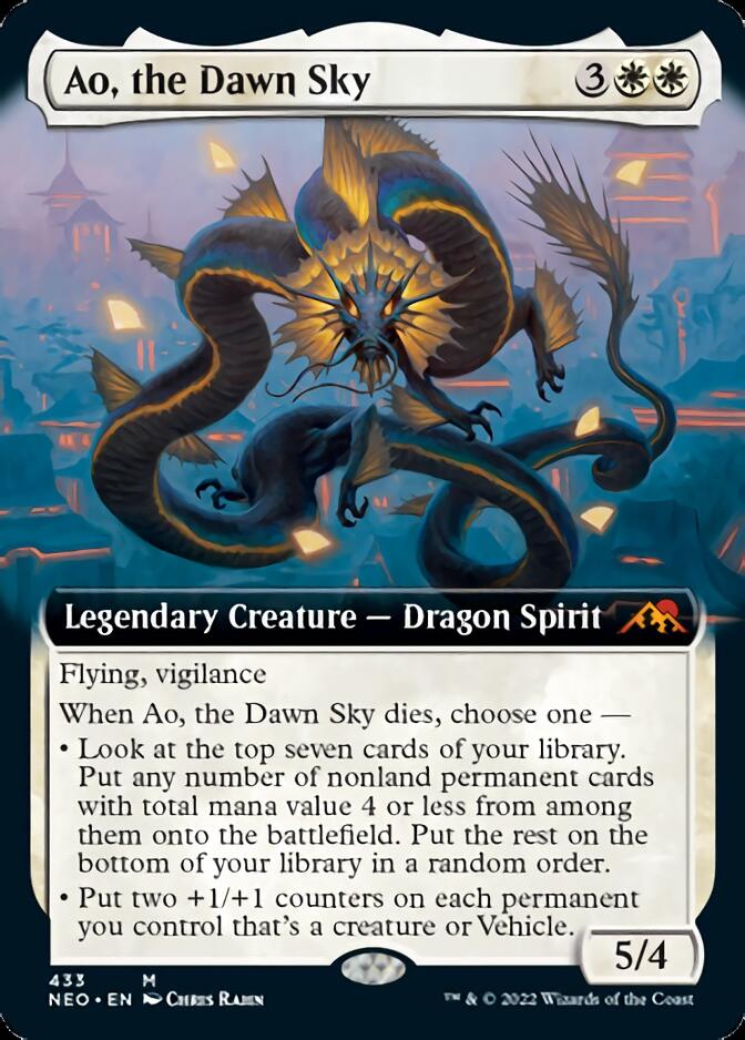 Ao, the Dawn Sky (Extended Art) [Kamigawa: Neon Dynasty] Magic: The Gathering