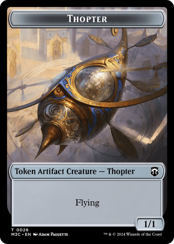 Aetherborn (Ripple Foil) // Thopter Double-Sided Token [Modern Horizons 3 Commander Tokens] Magic: The Gathering