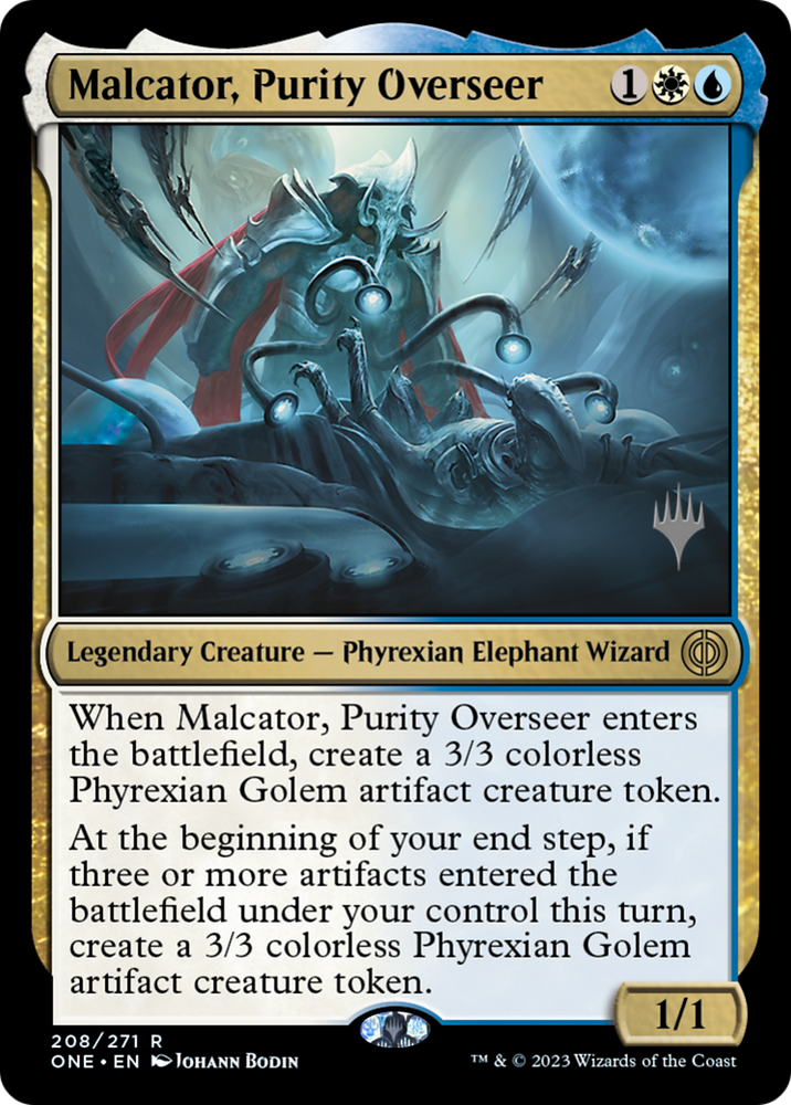 Malcator, Purity Overseer (Promo Pack) [Phyrexia: All Will Be One Promos] Magic: The Gathering