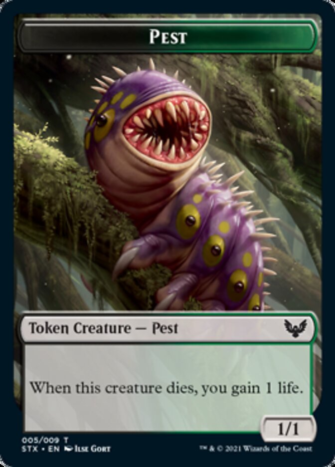 Fractal // Pest Double-Sided Token [Strixhaven: School of Mages Tokens] Magic: The Gathering