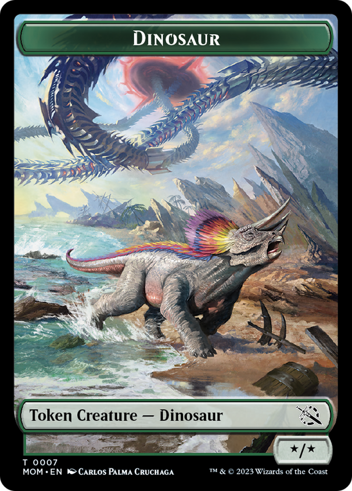 Soldier // Dinosaur Double-Sided Token [March of the Machine Tokens] Magic: The Gathering
