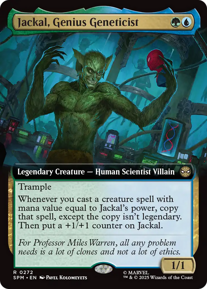 Jackal, Genius Geneticist (Extended Art) [Marvel's Spider-Man] Magic: The Gathering
