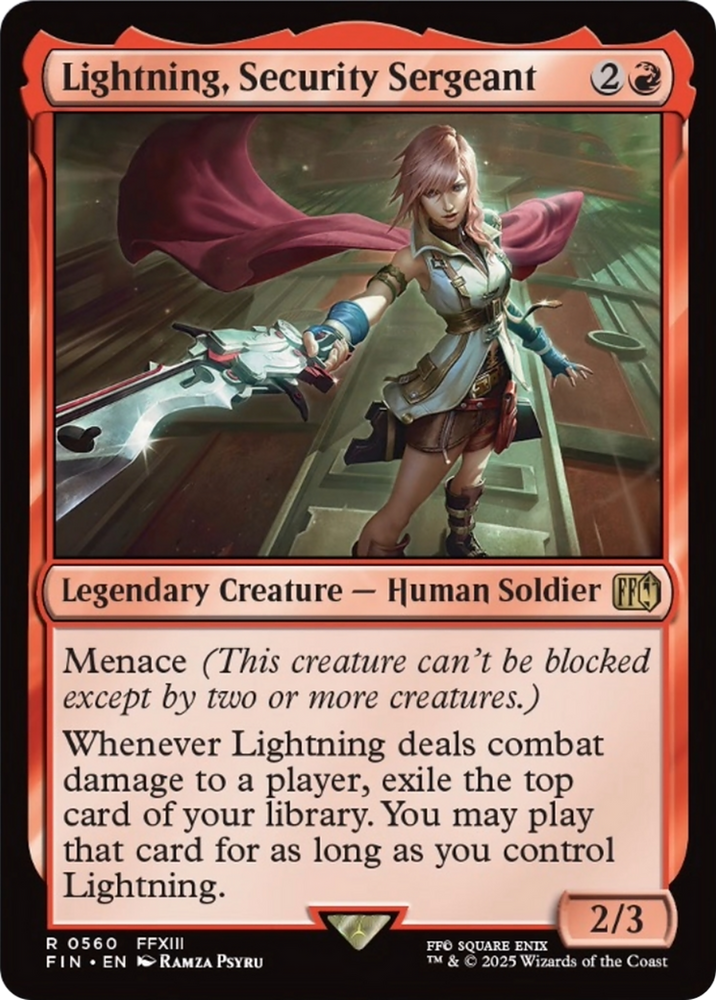 Lightning, Security Sergeant [FINAL FANTASY] Magic: The Gathering