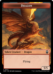 Dragon (Ripple Foil) // Treasure Double-Sided Token [Modern Horizons 3 Commander Tokens] Magic: The Gathering