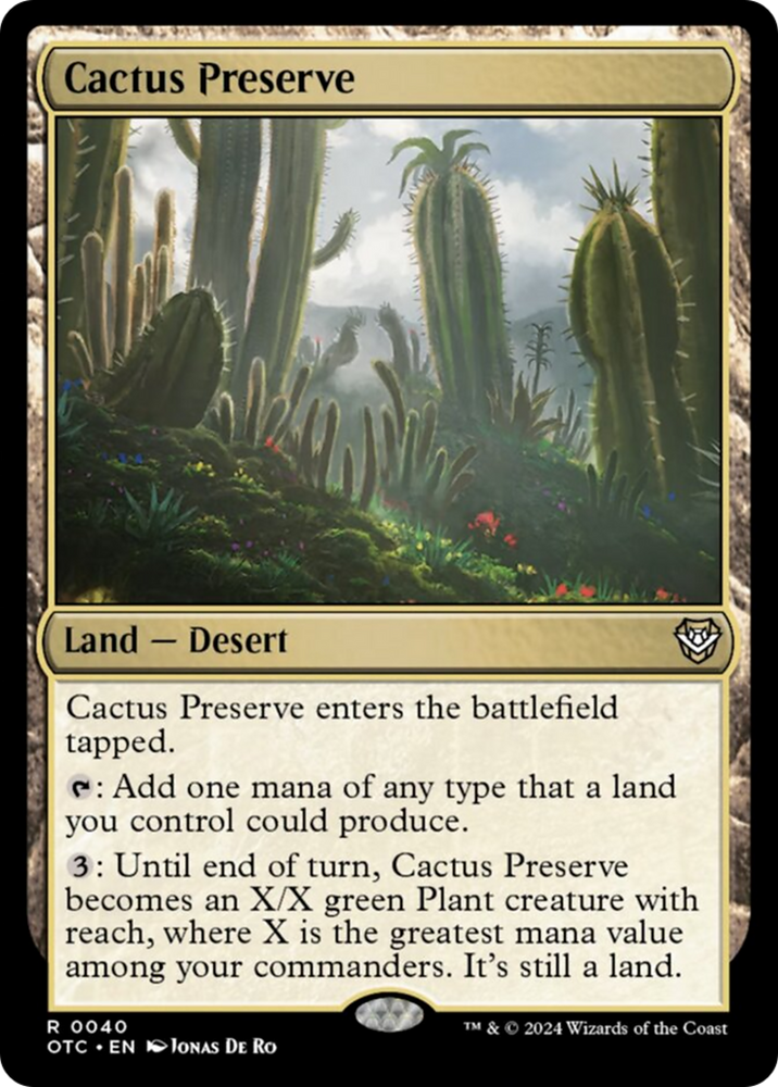 Cactus Preserve [Outlaws of Thunder Junction Commander] Magic: The Gathering