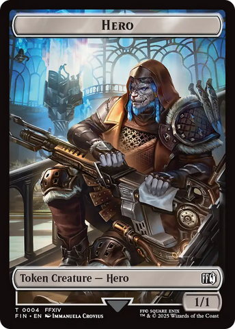 Bird // Hero (0004) Double Sided Token [FINAL FANTASY Commander Tokens] Magic: The Gathering