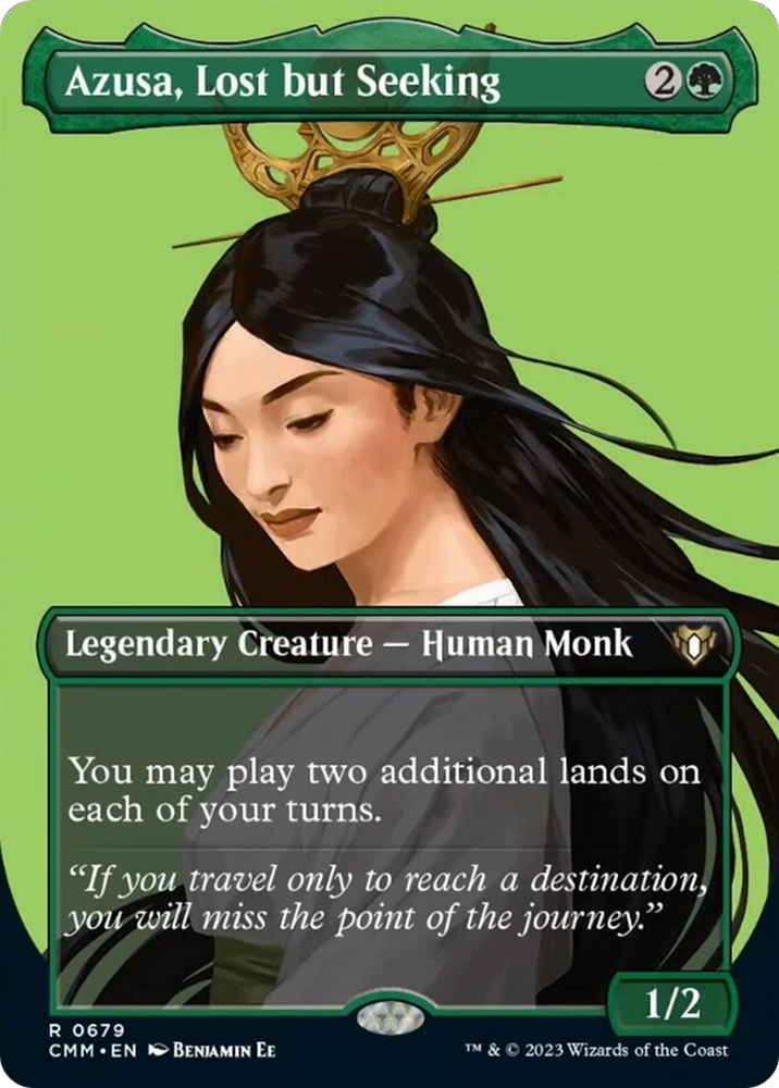 Azusa, Lost but Seeking (Borderless Profile) [Commander Masters] Magic: The Gathering