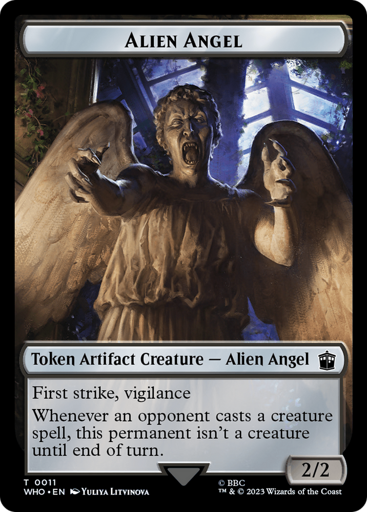 Copy // Alien Angel Double-Sided Token [Doctor Who Tokens] Magic: The Gathering