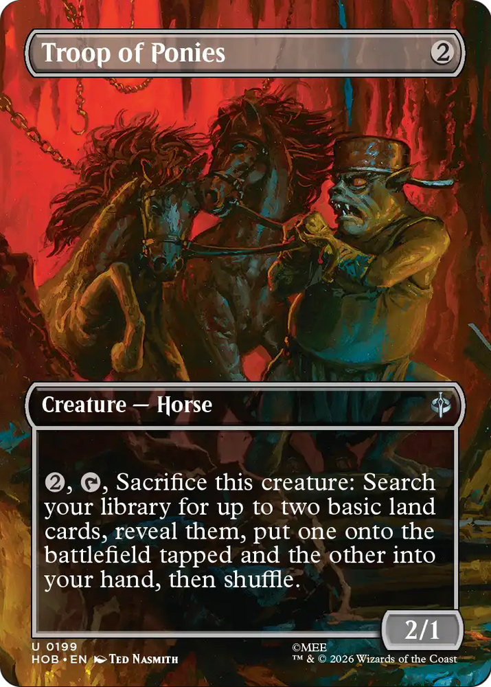 Troop of Ponies (Borderless) [The Hobbit] Magic: The Gathering