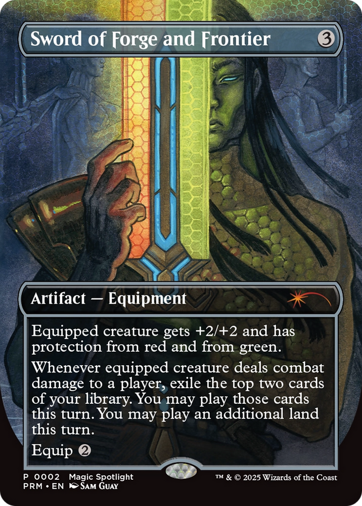 Sword of Forge and Frontier (Borderless) [Wizards Play Network 2025] Magic: The Gathering