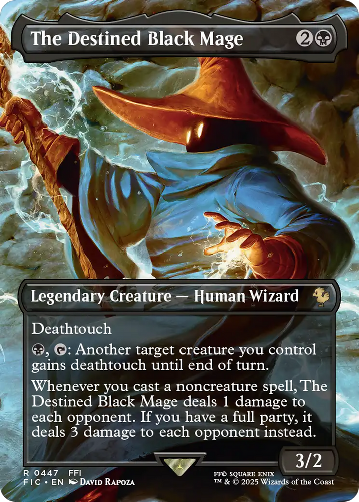The Destined Black Mage (Borderless) [FINAL FANTASY Commander] Magic: The Gathering