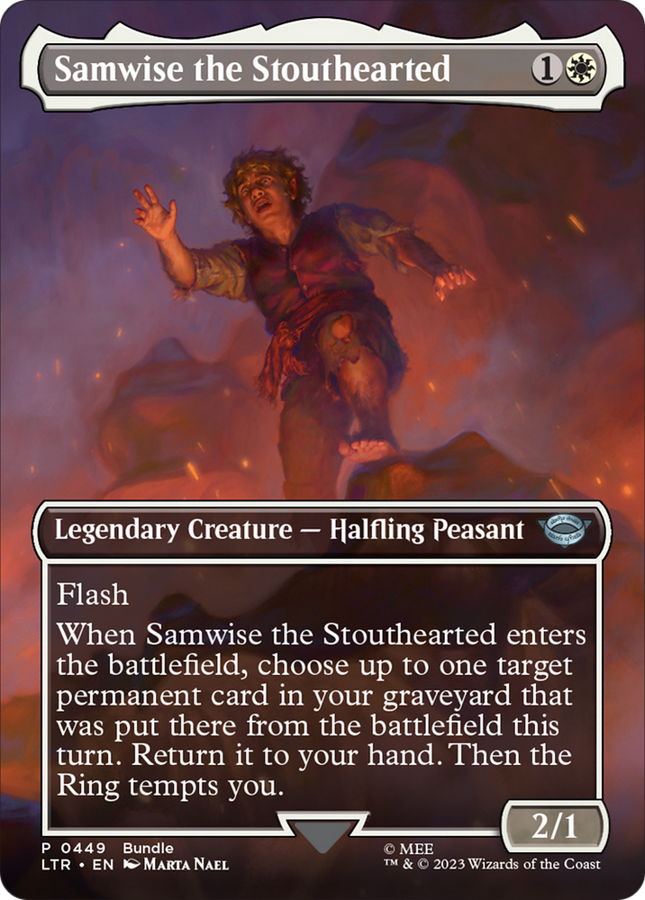 Samwise the Stouthearted (Borderless Alternate Art) [The Lord of the Rings: Tales of Middle-Earth] Magic: The Gathering