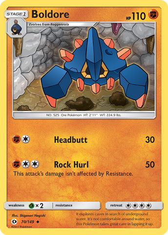 Boldore (70/149) [Sun & Moon: Base Set] Pokémon