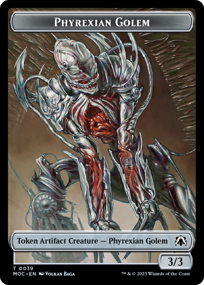 Phyrexian Golem // Phyrexian Horror Double-Sided Token [March of the Machine Commander Tokens] Magic: The Gathering