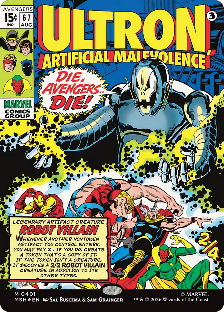 Ultron, Artificial Malevolence (Borderless) (0401) [Marvel Super Heroes] Magic: The Gathering