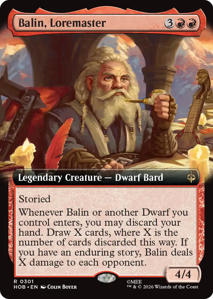 Balin, Loremaster (Extended Art) [The Hobbit] Magic: The Gathering