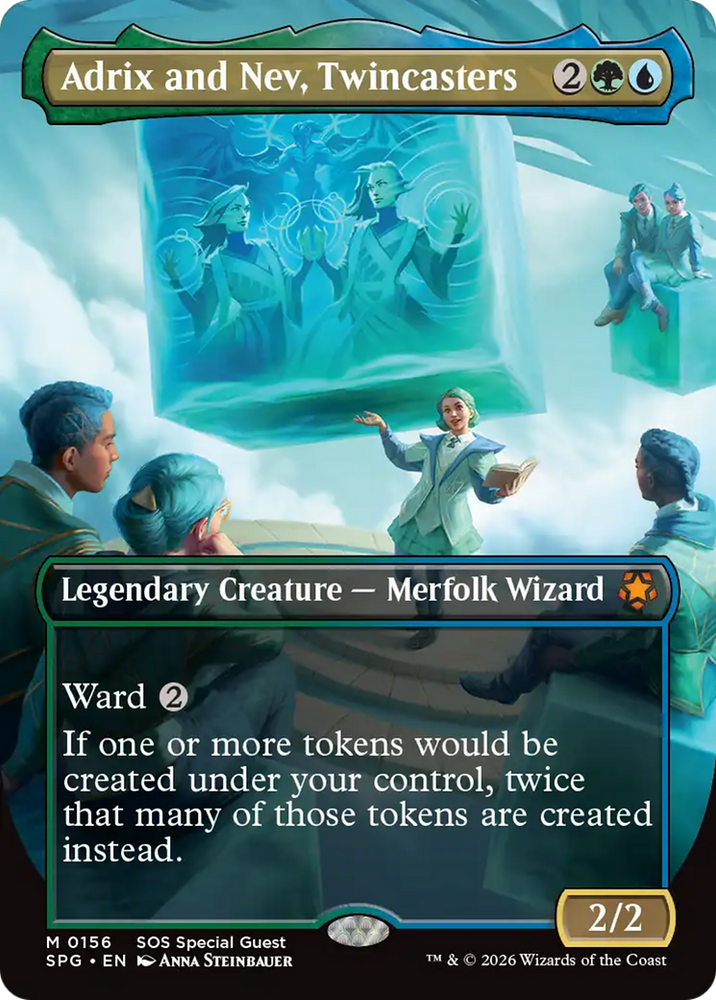 Adrix and Nev, Twincasters (Borderless) [Secrets of Strixhaven Special Guests] Magic: The Gathering