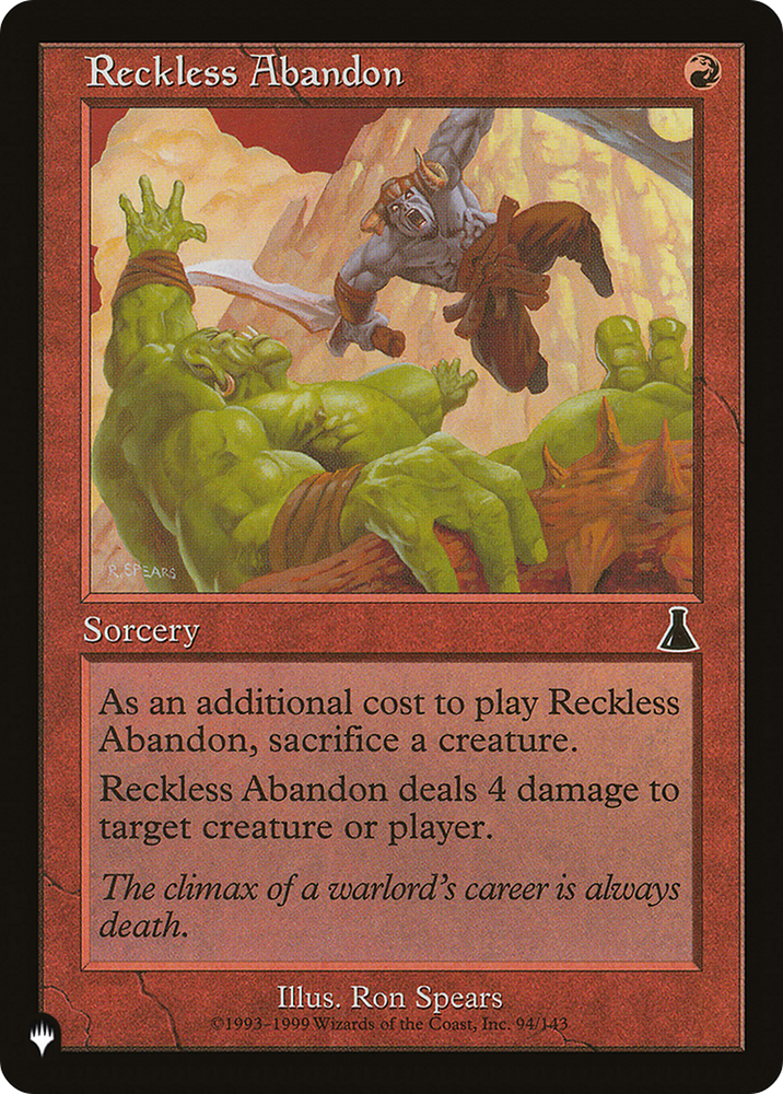 Reckless Abandon [The List] Magic: The Gathering
