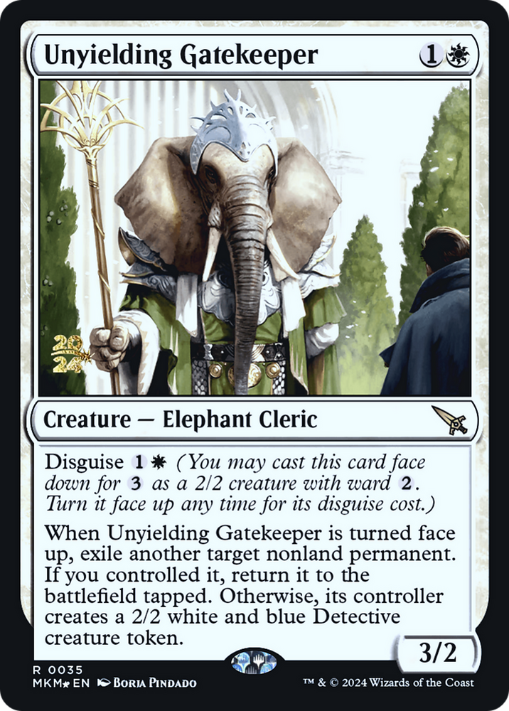 Unyielding Gatekeeper [Murders at Karlov Manor Prerelease Promos] Magic: The Gathering