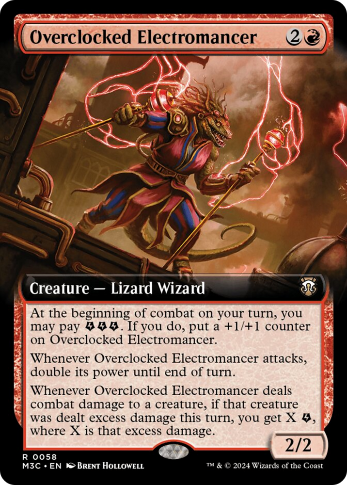 Overclocked Electromancer (Extended Art) (Ripple Foil) [Modern Horizons 3 Commander] Magic: The Gathering
