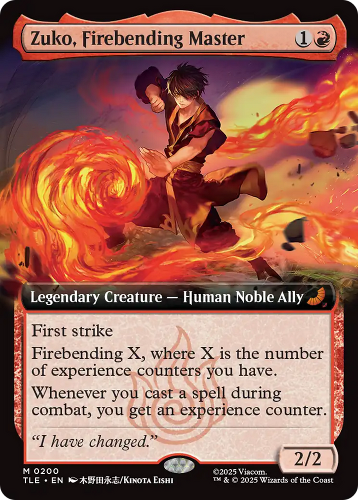Zuko, Firebending Master (Extended Art) [Avatar: The Last Airbender: Eternal-Legal] Magic: The Gathering