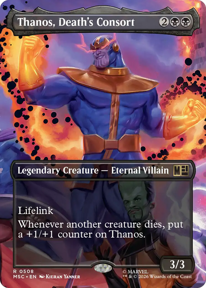 Thanos, Death's Consort (Extended Art) [Marvel Super Heroes Commander] Magic: The Gathering
