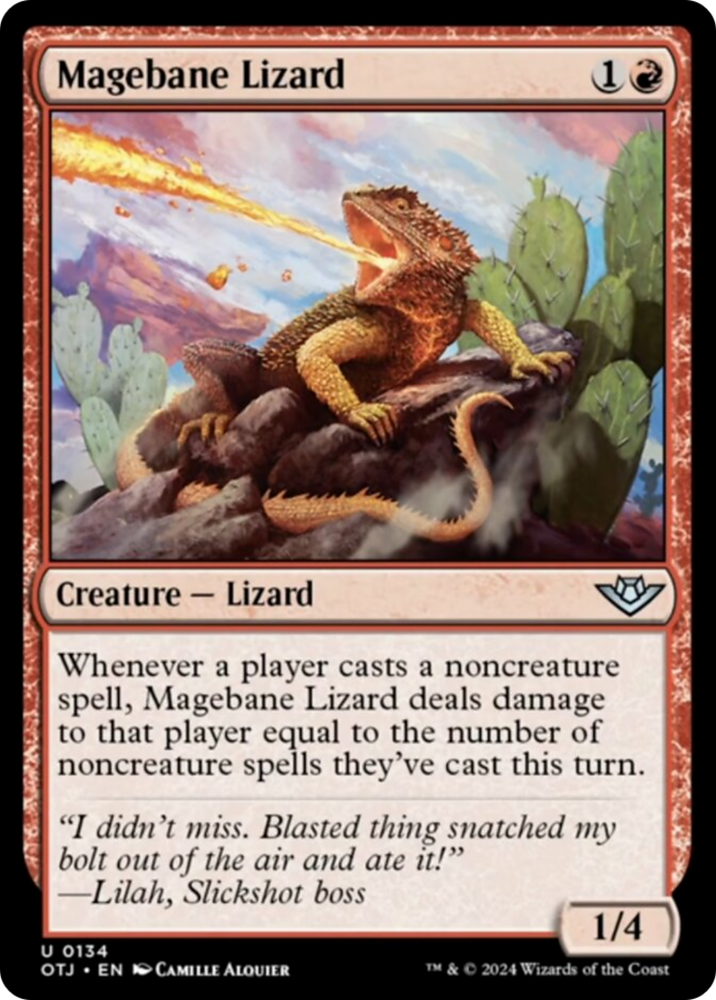 Magebane Lizard [Outlaws of Thunder Junction] Magic: The Gathering