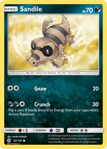 Sandile (83/149) [Sun & Moon: Base Set] Pokémon