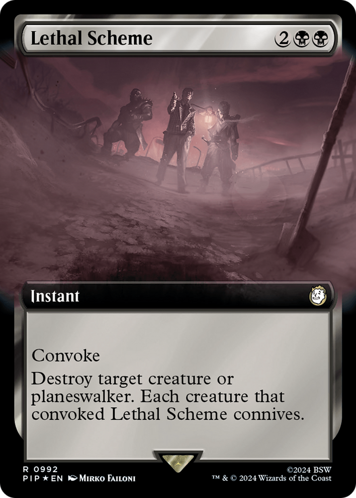 Lethal Scheme (Extended Art) (Surge Foil) [Fallout] Magic: The Gathering