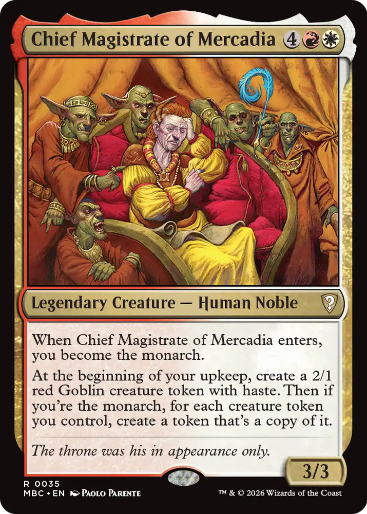 Chief Magistrate of Mercadia [Mystery Booster: Commander Edition] Magic: The Gathering