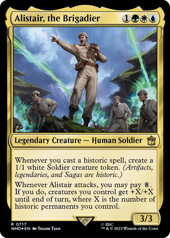Alistair, the Brigadier (Surge Foil) [Doctor Who] Magic: The Gathering