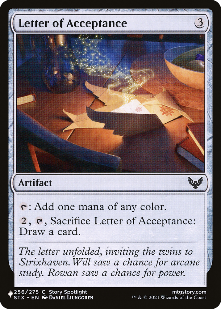 Letter of Acceptance [The List] Magic: The Gathering