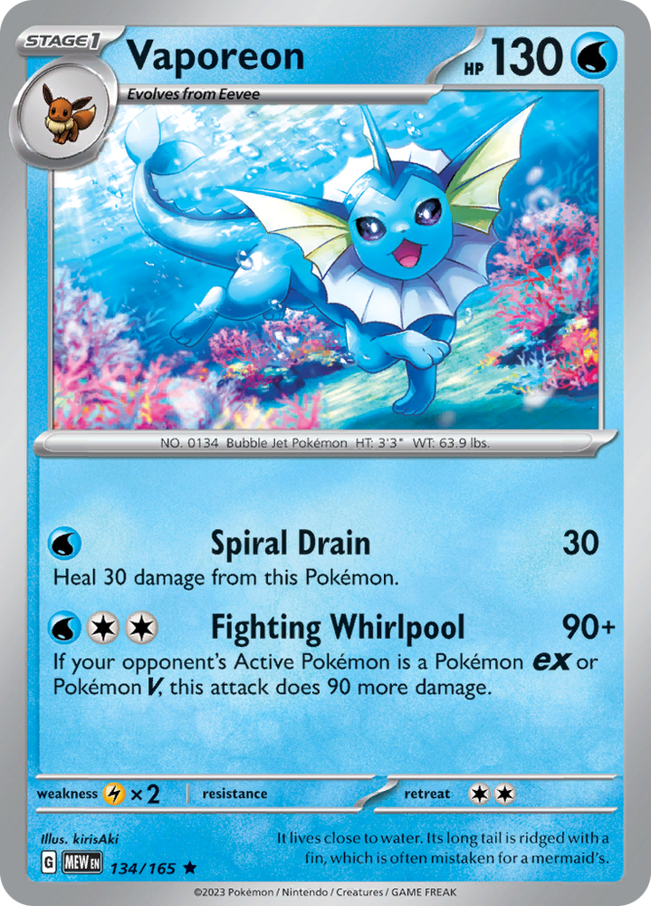 Vaporeon (134/165) [Scarlet & Violet 151] Pokémon