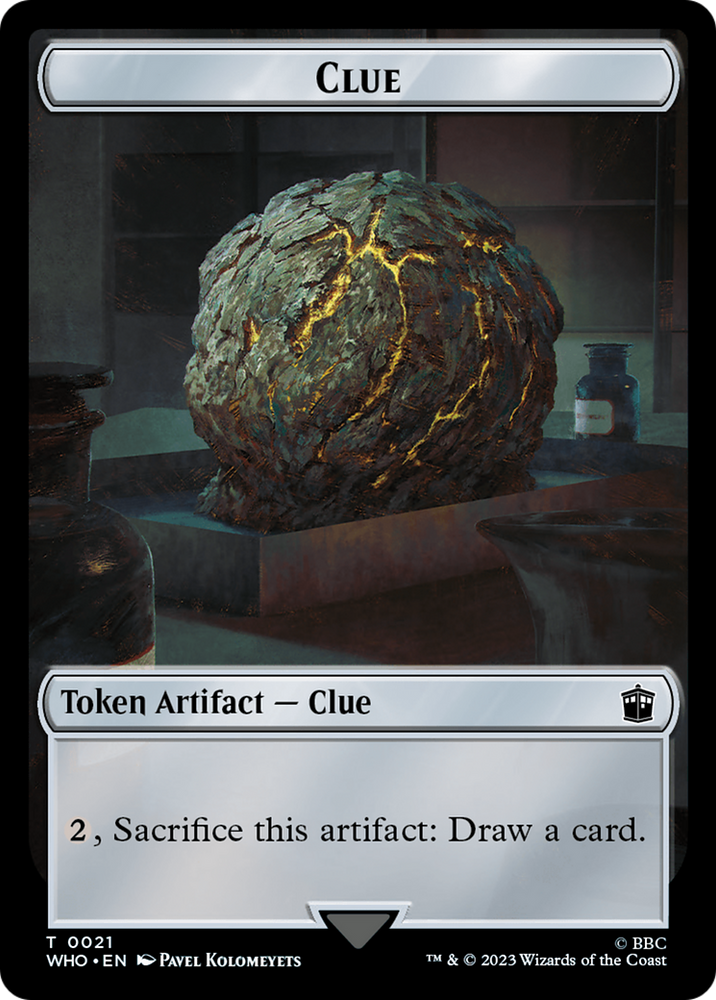 Human Rogue // Clue (0021) Double-Sided Token [Doctor Who Tokens] Magic: The Gathering