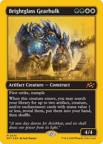 Brightglass Gearhulk (First-Place Foil) [Aetherdrift] Magic: The Gathering