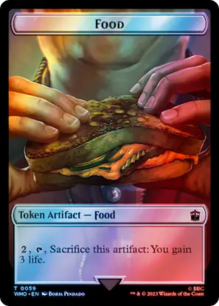 Alien Angel // Food (0059) Double-Sided Token (Surge Foil) [Doctor Who Tokens] Magic: The Gathering