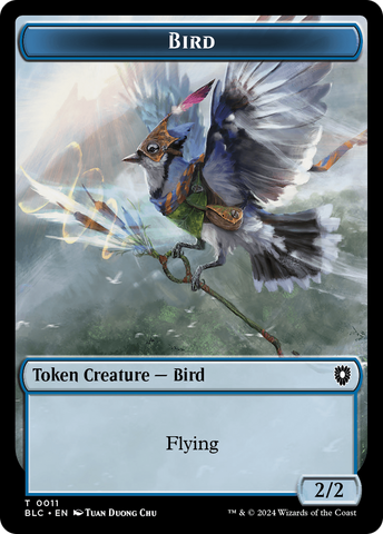 Bird (011) // Fish Double-Sided Token [Bloomburrow Commander Tokens] Magic: The Gathering