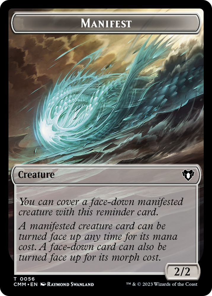 Manifest // Phyrexian Germ Double-Sided Token [Commander Masters Tokens] Magic: The Gathering